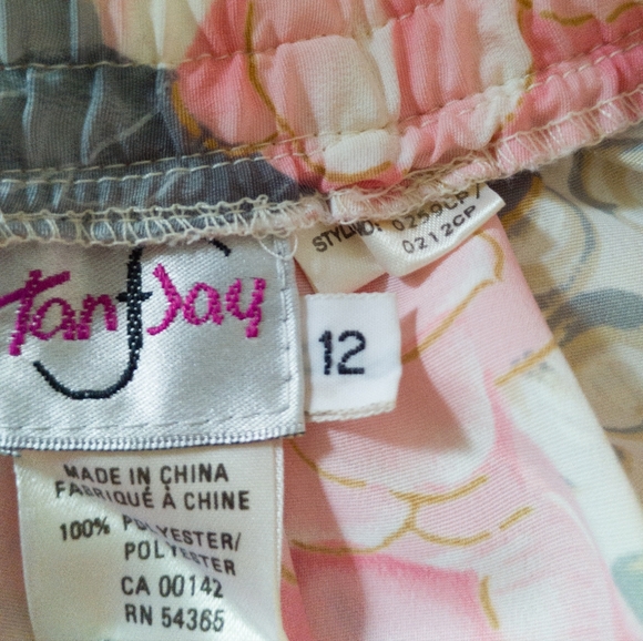 Vintage Pleated Midi Skirt 80’s 90’s Y2K Floral Pastel Size 12 Tanjay - Picture 2 of 7